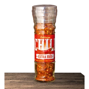 Őrlőfejes chili granulátum extra erős 35g