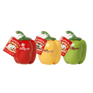 Mázas kerámia piros + 1x50g édes fűszerpaprika őrlemény (forma: kaliforniai)