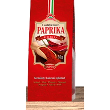 Fűszerpaprika őrlemény papírdobozban csípős 1X50g
