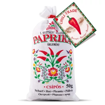 I. osztályú fűszerpaprika őrlemény csípős 1X50g vászonzsákban  