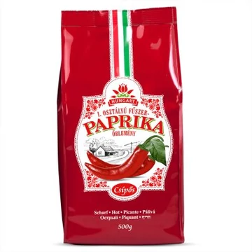 I. osztályú fűszerpaprika őrlemény erős 500g BOPP tasakban