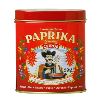 Fűszerpaprika őrlemény fém díszdobozban, 50g, erős (ovál)