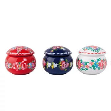 Festett ékszerdoboz fa, kék (1db)