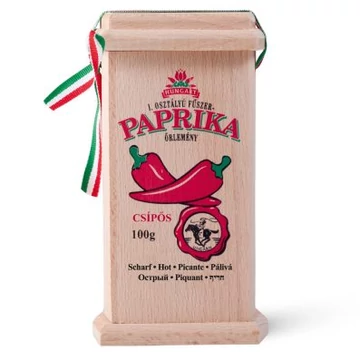 Fűszerpaprika őrlemény fa díszdobozban 100g csípős