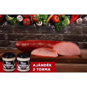 Tóalmási lángolt karaj (1kg) +Ajándék 1 db HEIT Natúr ecetes torma (200g), 1 db HEIT Torma majonézzel (200g)