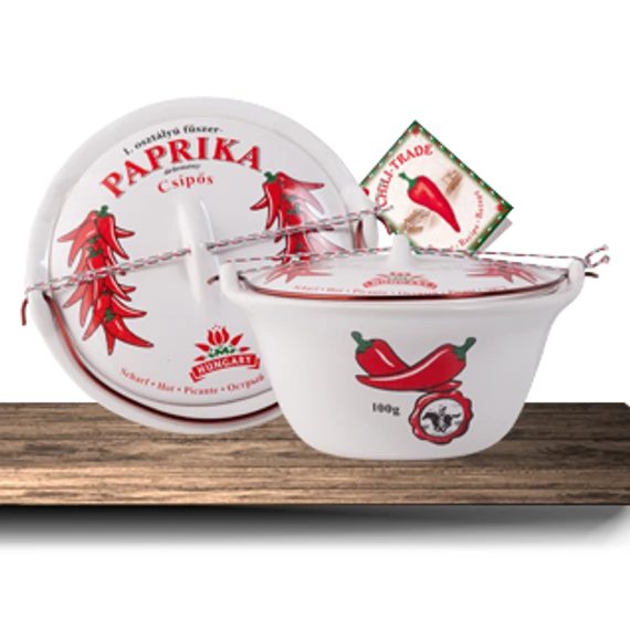 Kerámia bogrács 1x100g csípős fűszerpaprika őrleménnyel