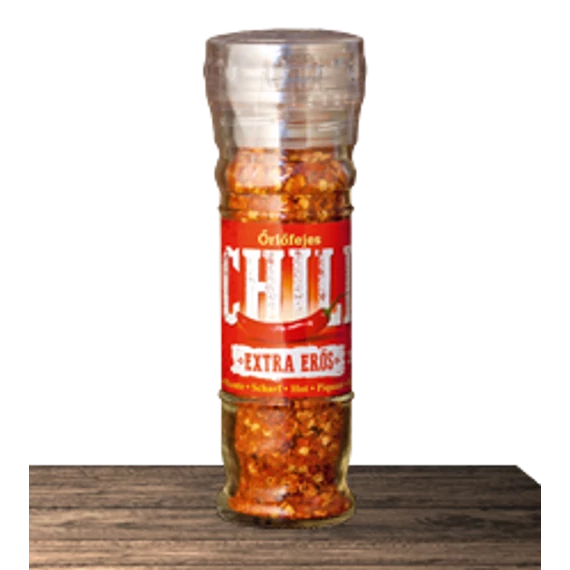 Őrlőfejes chili granulátum extra erős 35g