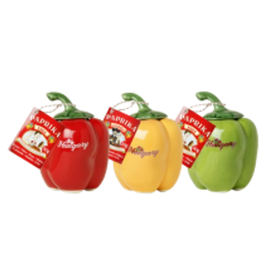 Mázas kerámia piros + 1x50g édes fűszerpaprika őrlemény (forma: kaliforniai)
