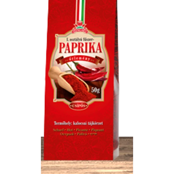 Fűszerpaprika őrlemény papírdobozban csípős 1X50g