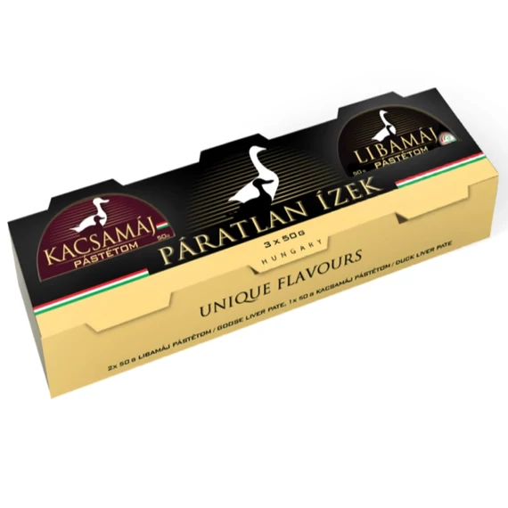 Páratlan ízek, 2x50g libamáj pástétom, 1x50g kacsamáj pástétom