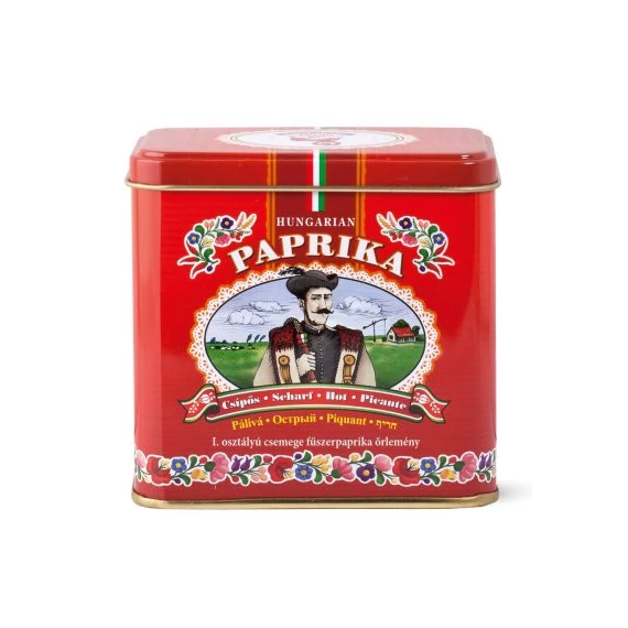 I. osztályú fűszerpaprika őrlemény fémdobozban erős 100g