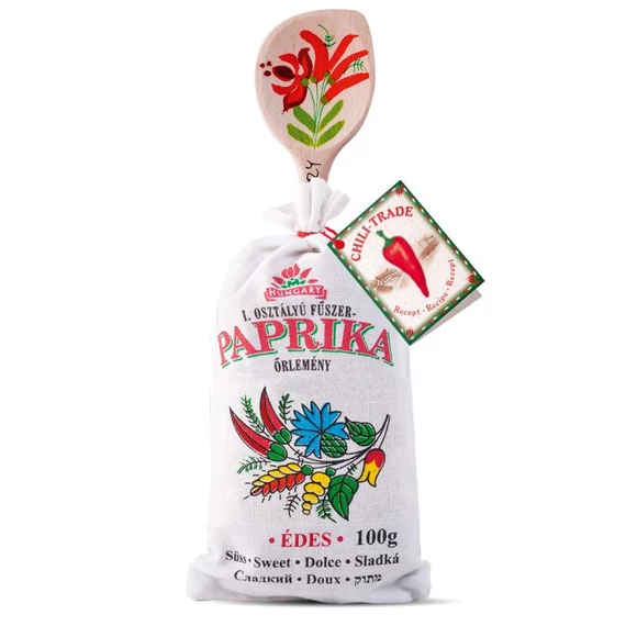 I. osztályú fűszerpaprika őrlemény fakanállal édes 1X100g vászonzsákban