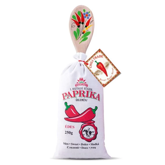 Fűszerpaprika őrlemény édes 250g vászonzsákban fakanállal