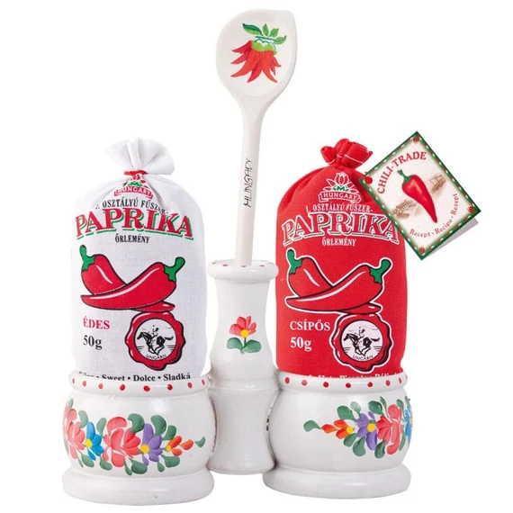 I. osztályú fűszerpaprika őrlemény 1X50g édes 1x50g csípős vászonzsákban (fa fűszertartóban)