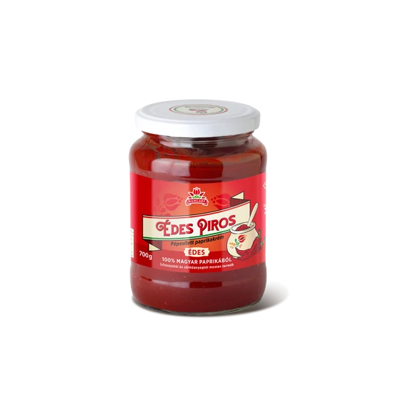 ÉDES PIROS Pépesített paprikakrém 700 g üveges