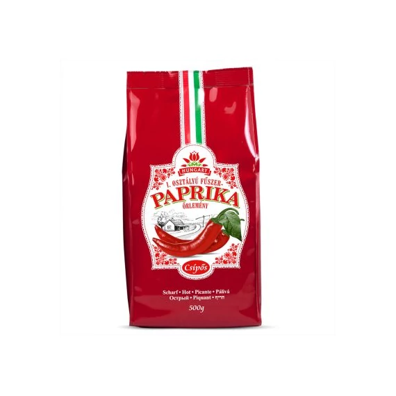 I. osztályú fűszerpaprika őrlemény erős 500g BOPP tasakban