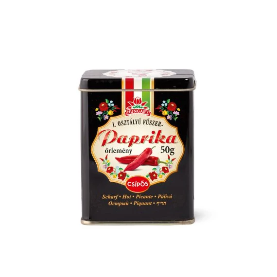 Fűszerpaprika őrlemény fém díszdobozban 50 g csípős (fekete)