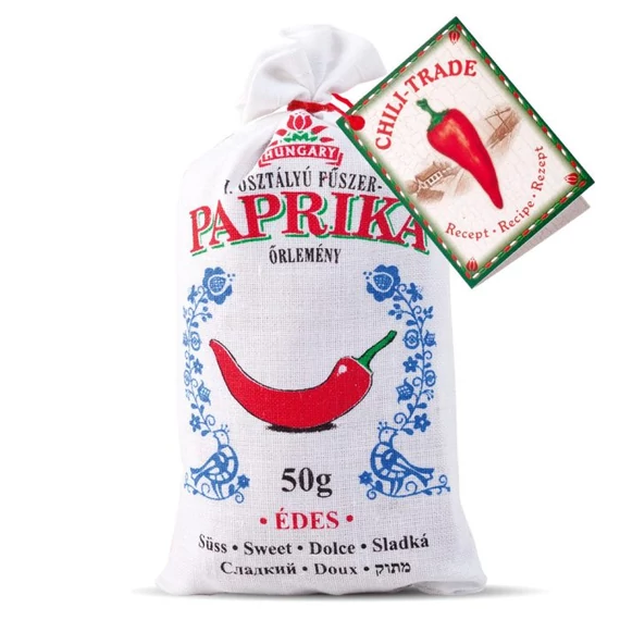I. osztályú fűszerpaprika őrlemény édes 50g vászonzsákban
