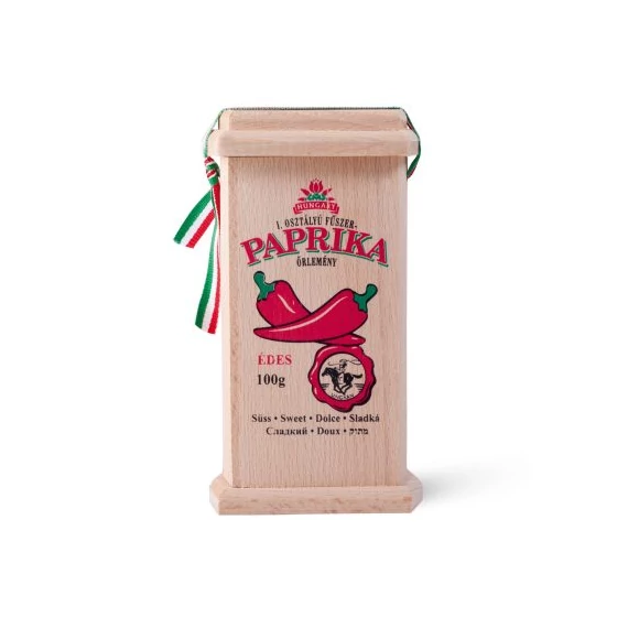 Fűszerpaprika őrlemény fa díszdobozban 100g édes