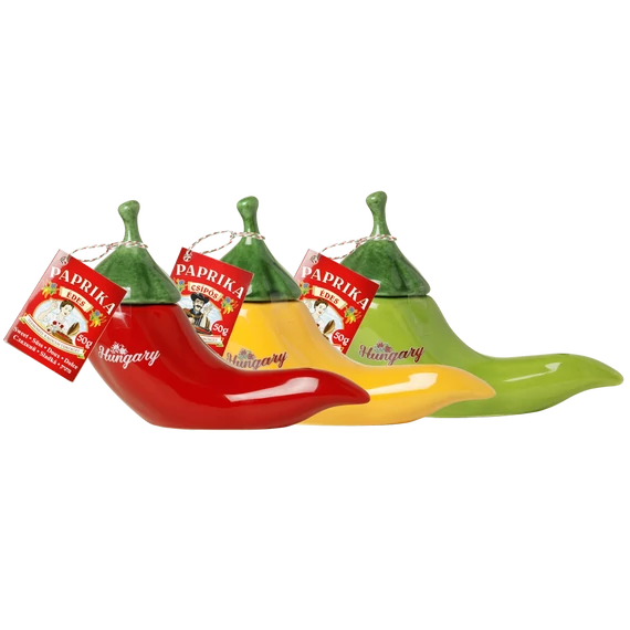 Mázas kerámia piros  + 1x50g csípős fűszerpaprika őrlemény