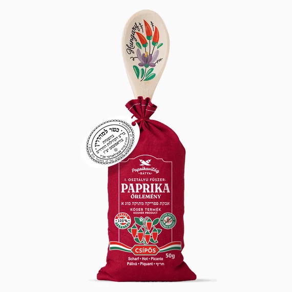 Fűszerpaprika őrlemény fakanalas vászonzsákban 50g csípős