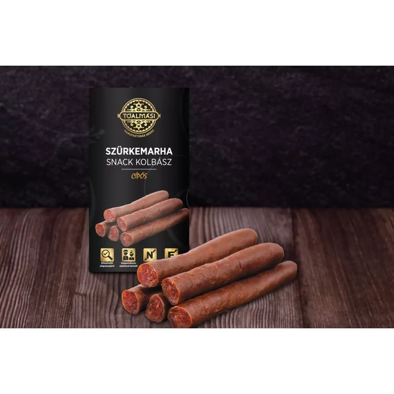 Tóalmási Csípős Szürkemarha Snack Kolbász 150g/csomag
